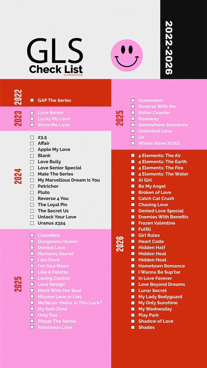 thaiglfess's tweet photo. glfess! Drop checklist GL kalian dong, pengen lihat udah sejauh mana perjalanan kalian sebagai penonton GL, yang paling favorit yang mana? https://t.co/9rkW3I4adl