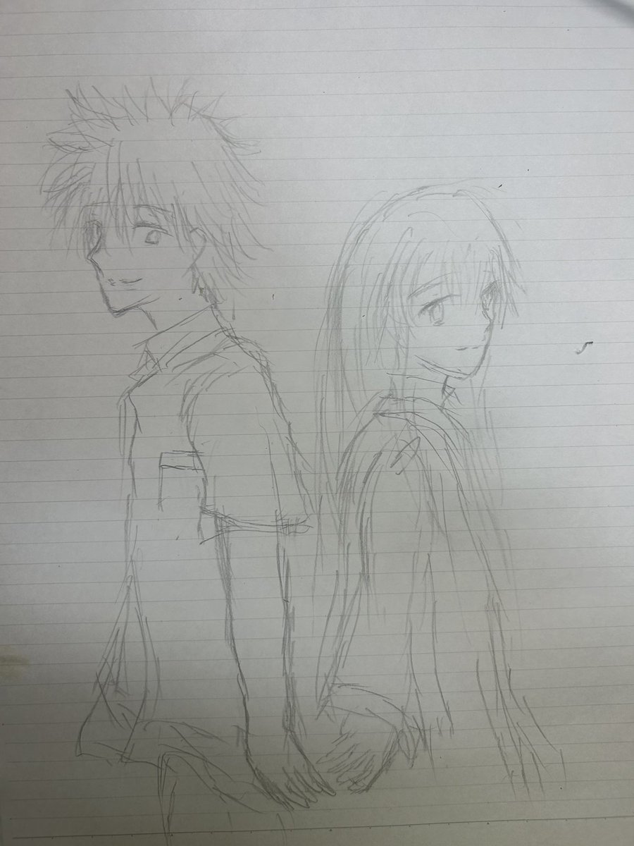 riki_visionS's tweet photo. 板タブ使うの下手すぎてラフとか下描きは基本アナログでやってるんですけど、僕の場合どう見ても中学生の黒歴史ノートにしか見えねえんだよな https://t.co/kMm787QabL