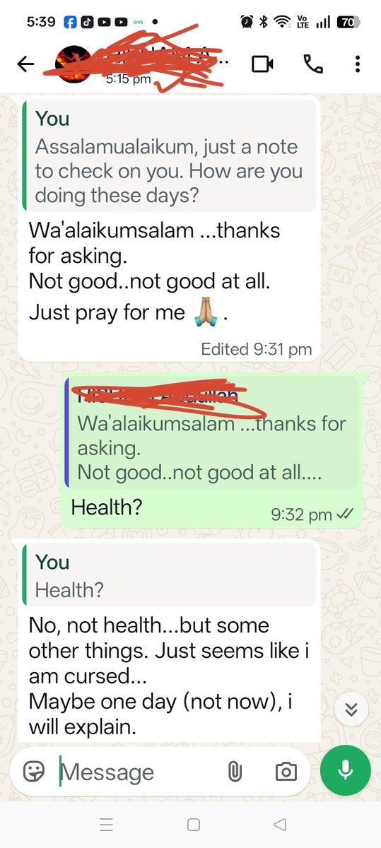 AlawiyahYussof's tweet photo. He is one of the few people on this X that I made friends. Noticed that he has been "missing".  Out of concern, I sent him a message to check on him.

My prayers are with you

For indeed, with hardship [will be] ease.
Indeed, with hardship [will be] ease.
(Al Insyirah:5-6) https://t.co/5xqDgvDDEl
