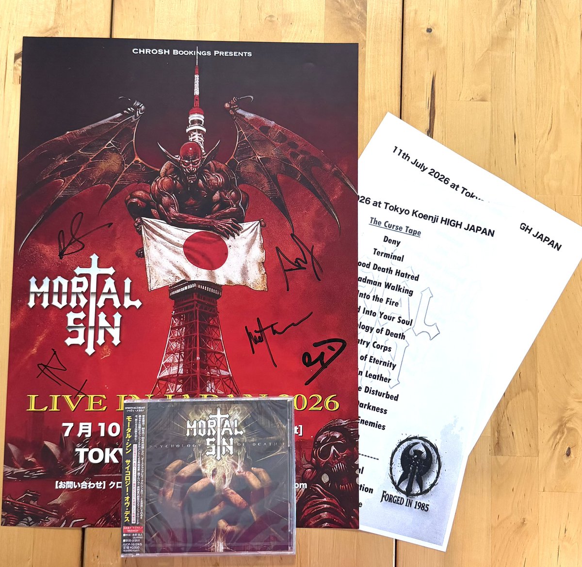 🛍通販情報🛍】 先日初来日公演を行ったMORTAL SINのメンバー全員のご