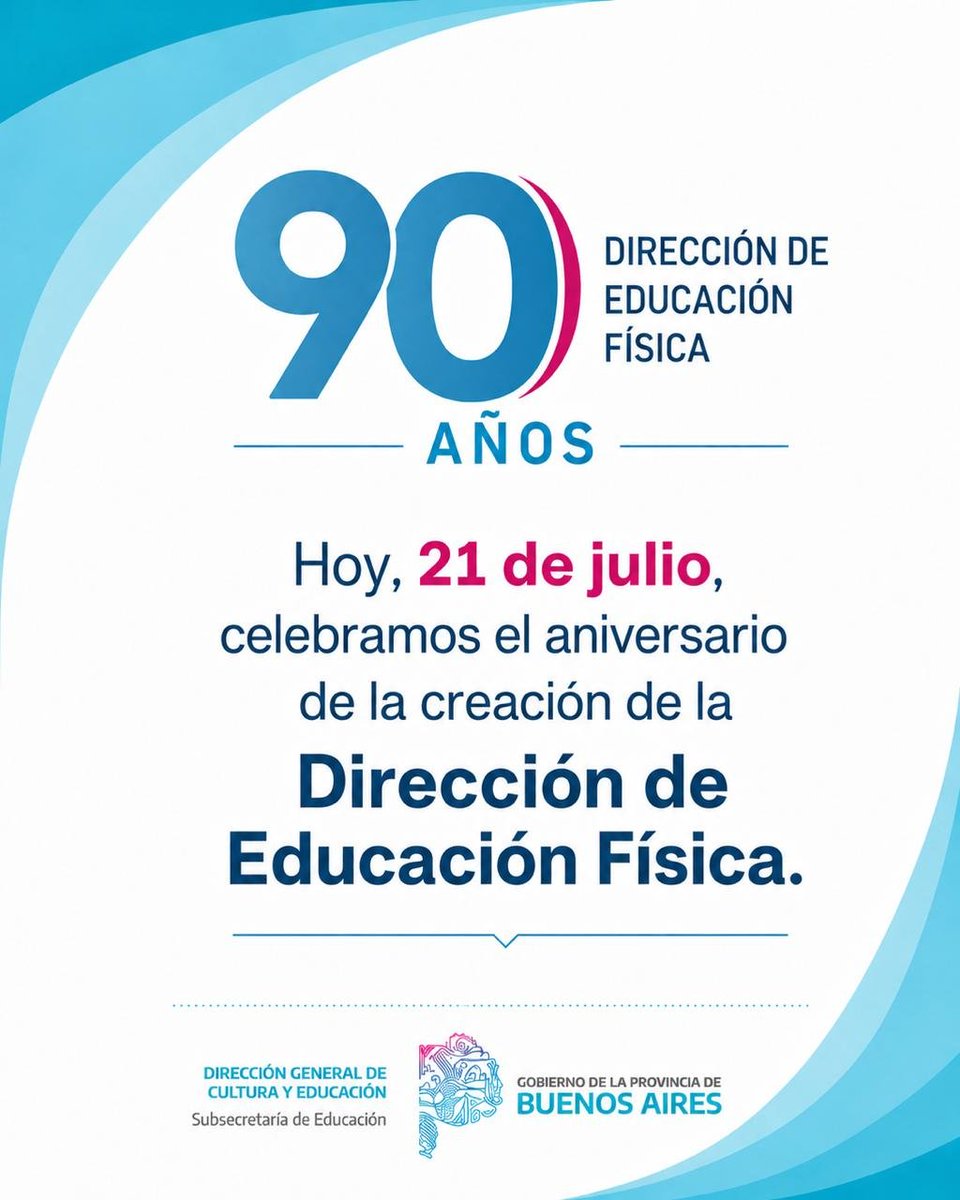 Leot14's tweet photo. ➡️Hace 90 años nacía la Dirección de Educación Física(DEF), una institución que marcó generaciones y sigue construyendo futuro. ➡️Celebramos su historia, honramos a quienes la hicieron grande y renovamos el compromiso de seguir garantizando el derecho a una Educación Física, inclusiva y de calidad para cada estudiante de la Provincia de Buenos Aires💙. 
👉🏻Educación Física #PBA #DGCyE
👉🏻90AñosDEF♥️
@Kicillofok @flaviaterigi @ClaudiaBracchi1