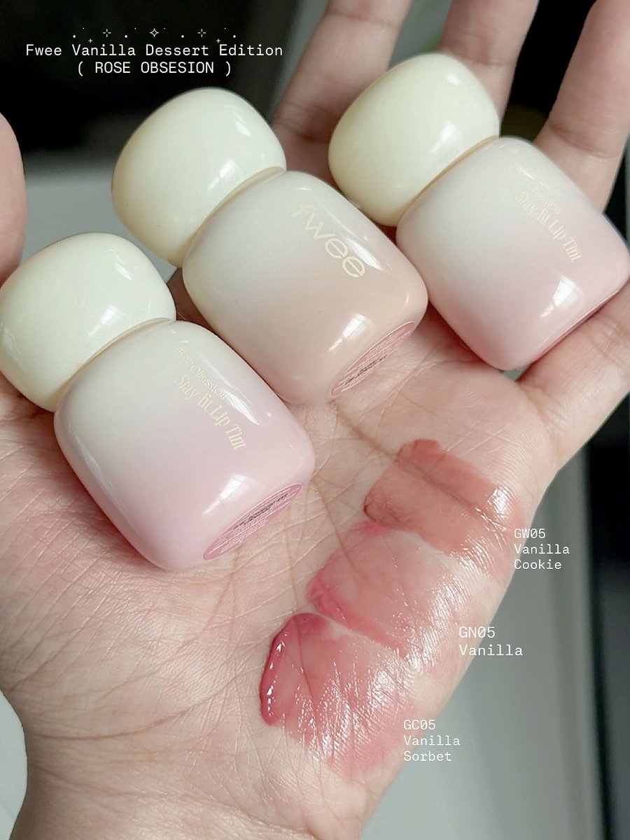 poodpaingan's tweet photo. ลิป fwee รุ่น stay-fit lip tint คอลฯ Vanilla Dessert ต้องเก็บ! ดังที่เกาหลีก็ส่วนนึง แต่ที่ต้องมีเลย ก็เพราะสีเนี่ยแหละ ถูกต้อง! สีเบสที่ทาง่ายๆ ใช้ได้ในทุกโอกาส แล้วก็ครอบคลุมทุกโทนเหมือนเดิม ส่วนเนื้อ ถ้าใครเคยใช้ เค้ารู้กันว่า เริ่ดมาก ลื่นเหลว แต่เกาะปากดี สีชัด ติดทนด้วย ครบองก์ ไม่ซื้อไหวหรอ!
