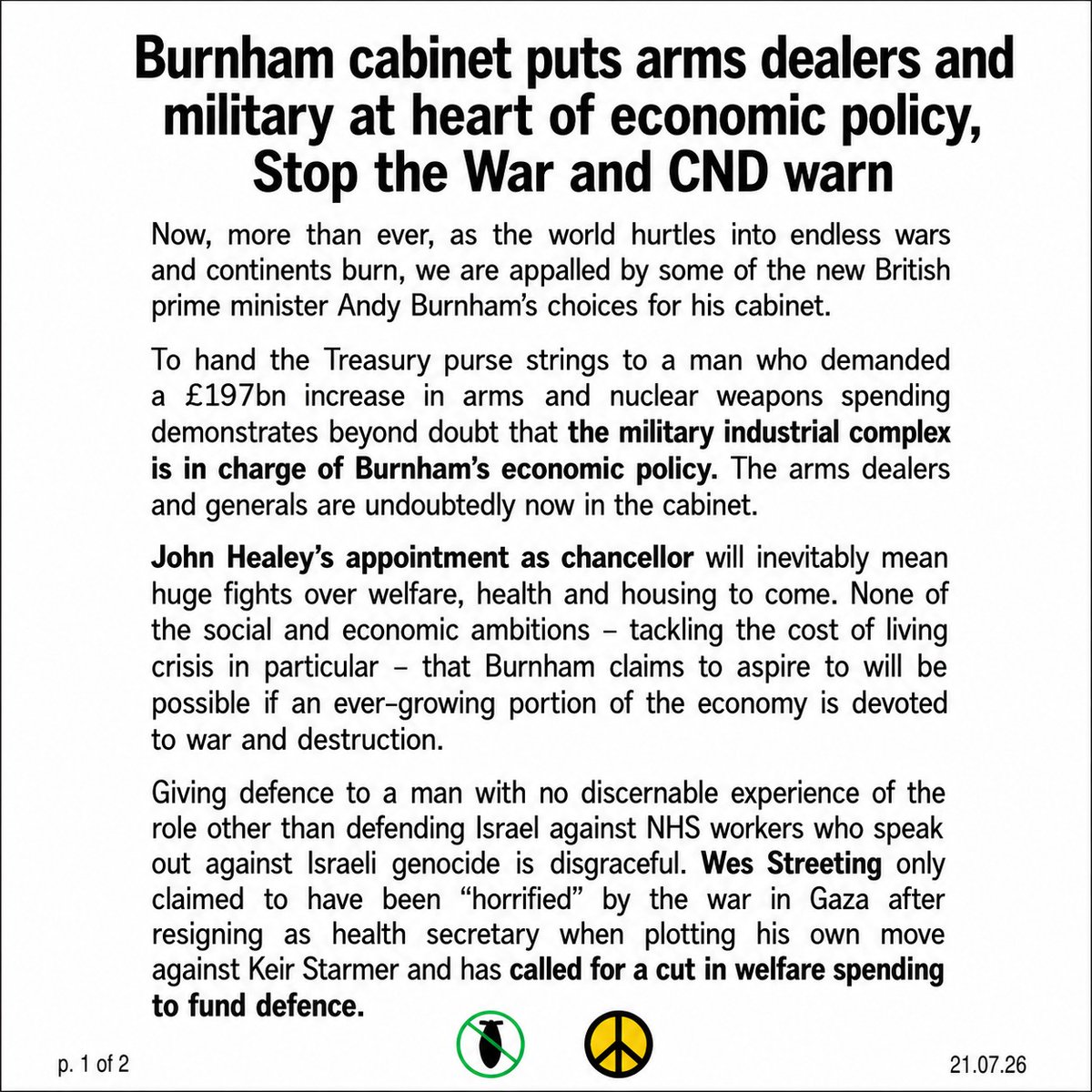 Campaign for Nuclear Disarmament tweet media
