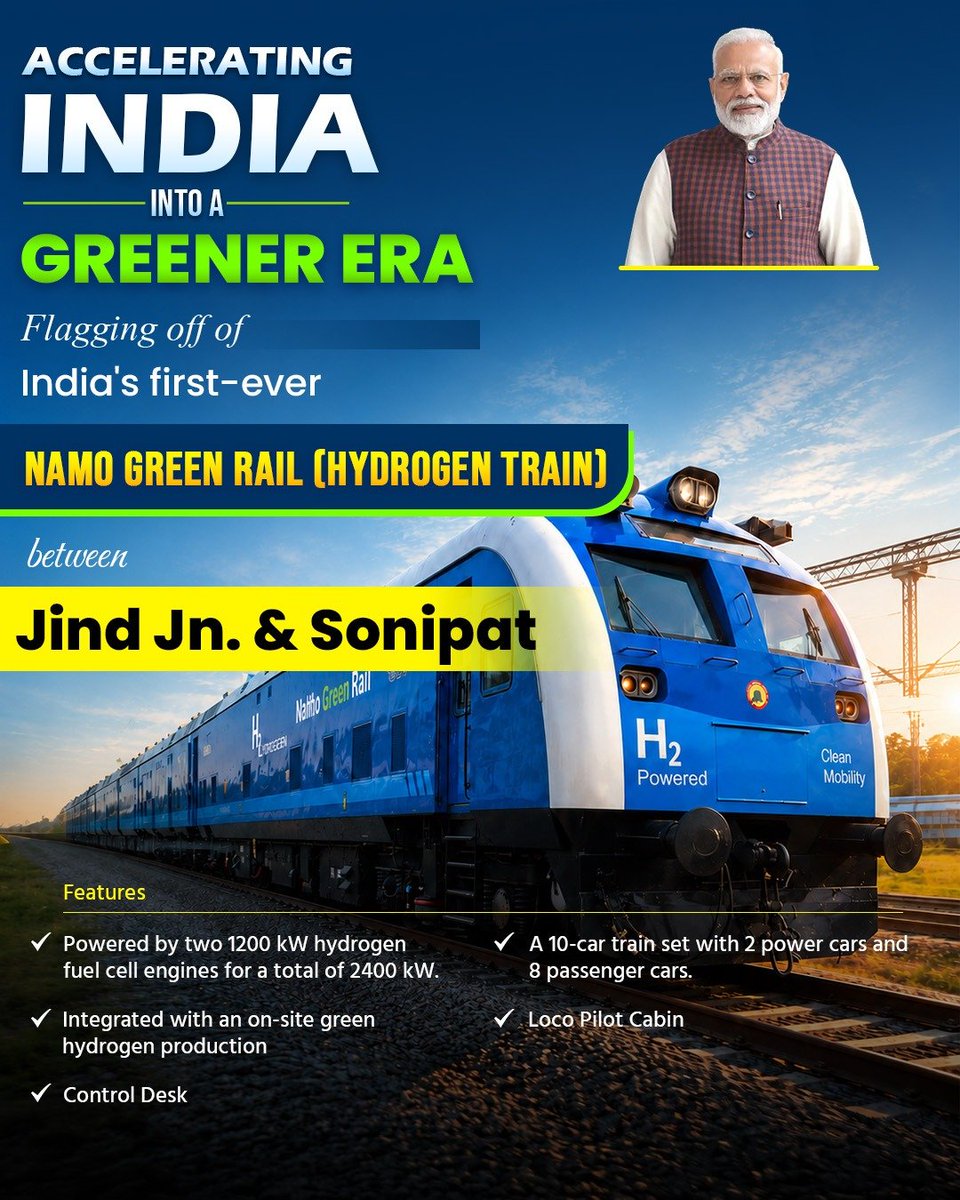 FatahAhad's tweet photo. Dil se garv hai... ❤️🚆 Indian Railways ek aur itihaas rachne ki taraf. Hydrogen Train ke saath Bharat ka safar aur bhi hara-bhara aur modern hoga. 🇮🇳💚 #IndianRailways #HydrogenTrain 
@SCRailwayIndia https://t.co/aIPvHjzg8i
