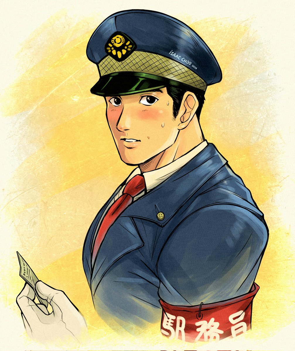 KarFong's tweet photo. @myojo_8989, I can't help to draw a fanart of the super adorable station attendant! ☺️

#サラリーマンと駅務員 #thesalarymanandthestationattendant #fanart #illustration #artwork #drawin https://t.co/0Dtq2S6y1c