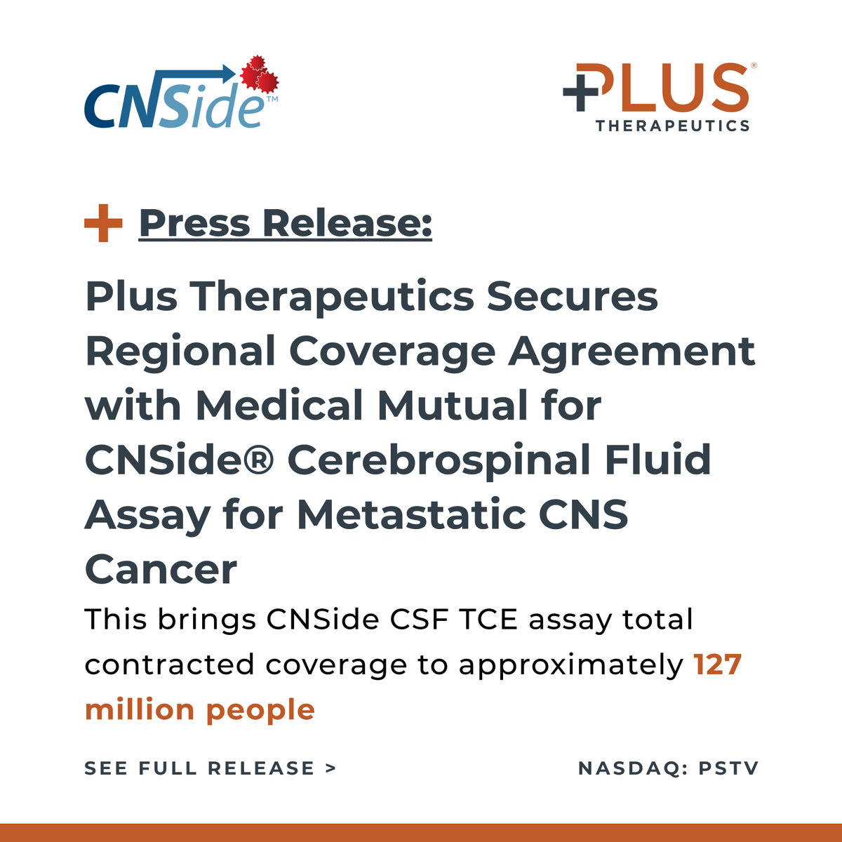 cerenome's tweet photo. $PSTV has signed a regional agreement with @medmutual effective July 1, 2026, covering ~ 1.2 million people throughout Ohio and Kentucky.

This brings the @CNSideDx CSF TCE assay total contracted coverage to approximately 127 million people.

Read more: https://t.co/SlmQemwhno https://t.co/n0t5zY7HIp