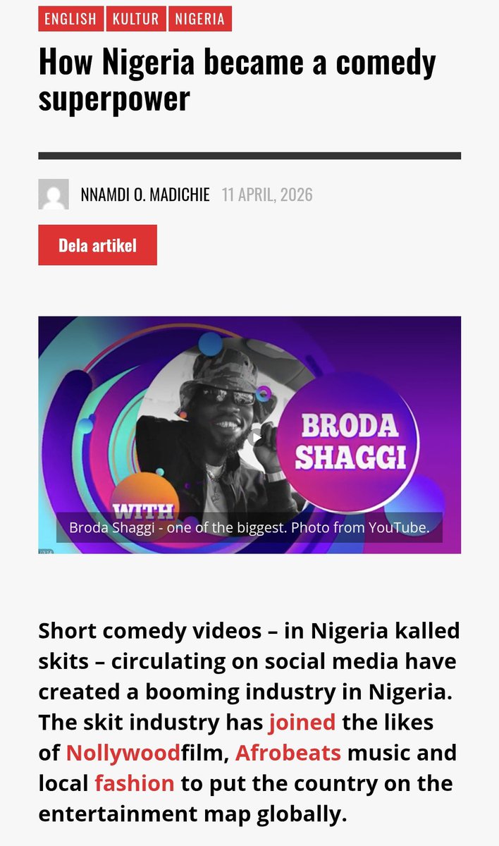 AfricaPolling's tweet photo. From Nollywood &amp; Afrobeats to the $31M+ Skit Economy.
 
Nigeria’s young creators are turning smartphones into goldmines through laughs, brand deals, and pure entrepreneurial genius.

 This is African innovation at its finest

Link below 👇 

https://t.co/lnr3JrfwzK https://t.co/SZvtuiYvM0