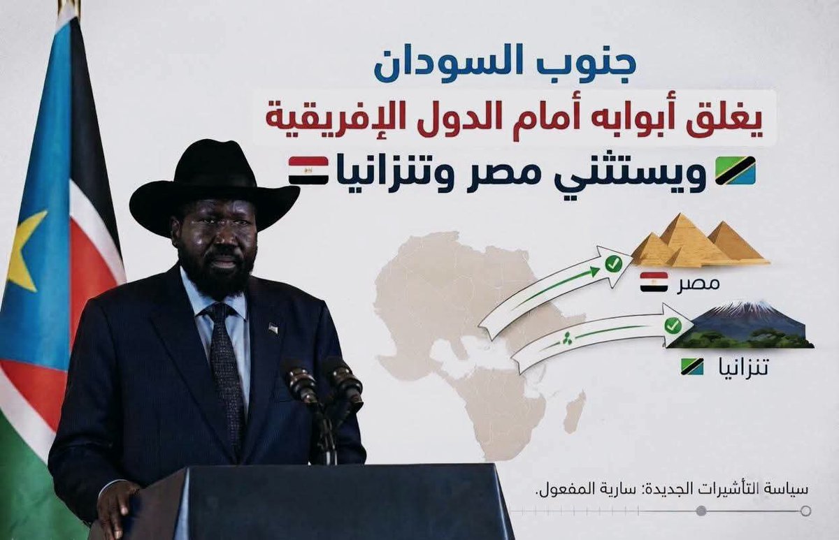 AhmedA_Official's tweet photo. جنوب السودان يرفع قيمة الحصول على تأشيرة دخول السودانيين إلى ١٢٥ دولار ويستثني مصر وتنزانيا.. #السودان #مصر #تنزانيا #جنوب_السودان https://t.co/5LPaGbWOx9