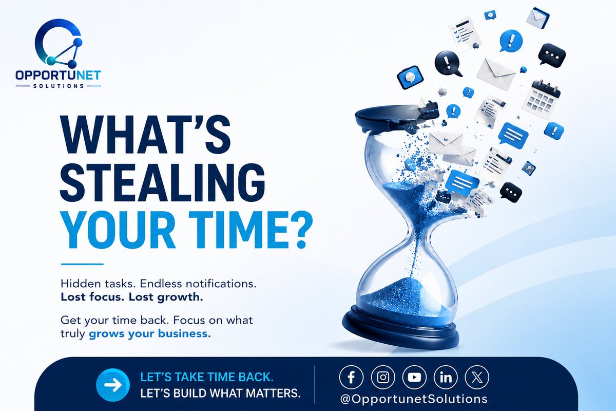 OppurtuNet_Sol's tweet photo. Every interruption feels small.

But business growth rarely disappears overnight.

It disappears five distracted minutes at a time.

Protect your attention. Protect your business.

#VirtualAssistant #Support #Business #SmallBusiness #Entrepreneur #OpportunetSolutions https://t.co/c896bVv8UI