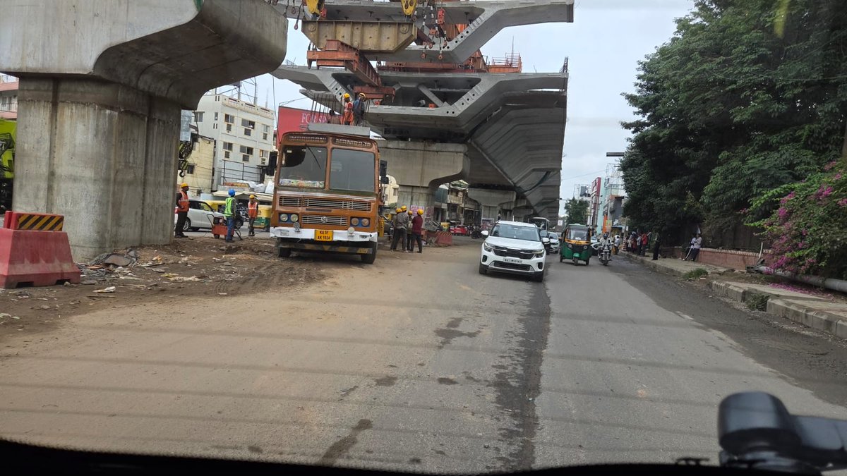 kaarthik_sr's tweet photo. Nice to see progress on the Ejipura Flyover today! Construction looks active with workers on site. Hope the August deadline is met — this has been pending for too long. Bengaluru desperately needs this relief.  @GBA_office @ICCCBengaluru @krishnabgowda @GBAChiefComm @DKShivakumar @CMofKarnataka @BBMPofficial @BlrCityPolice 

#FixBengaluru #EjipuraFlyover #NammaBengaluru