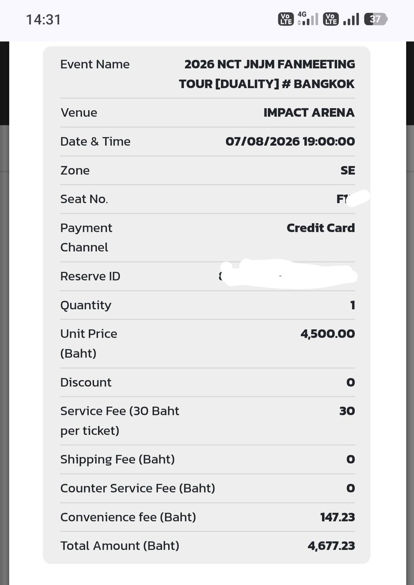 patchapp1339909's tweet photo. wts | ปล่อยบัตร (รอบเมม)
วันศุกร์ 07/08
โซน SE แถว F 4,500 บาท
ขาย 4,670 บาท (รวมค่าธรรมเนียมบัตรเครดิต) มีมัดจำ 500 บาทกันโดนเทที่เหลือจ่สยตอนรับบัตรได้ค่ะ
นัดรับหน้าคอนหรือสามารถเซ็นต์ใบมอบอำนาจให้ได้ค่ะ อุบลนัดรับได้
#NCTJNJM_FANMEETING_TOUR_DUALITY
#NCTJNJM_FANMEETING_TOUR https://t.co/X6x81JdiqH
