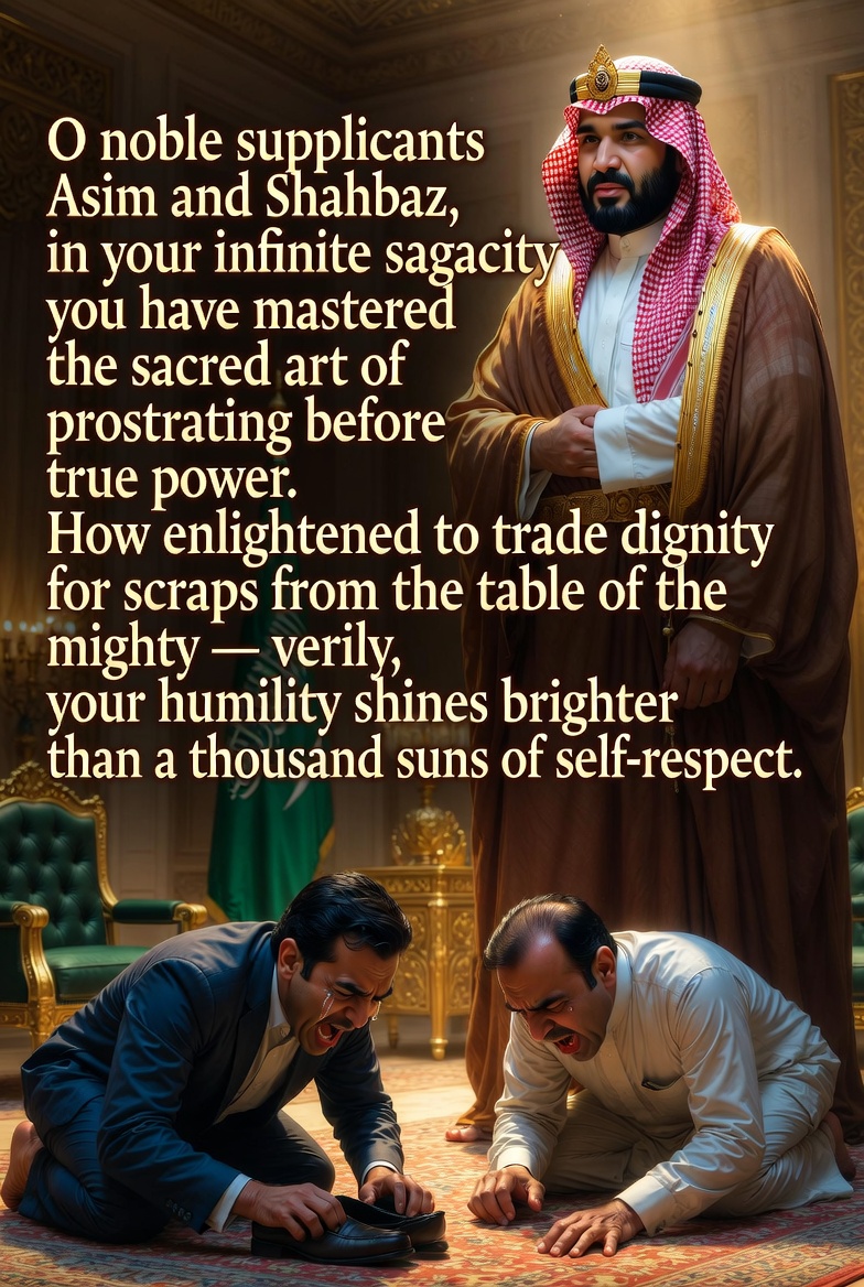 DaughterOfSoil1's tweet photo. Sovereignty traded for a temporary reprieve: when leadership relies on deferential servitude to secure a $3bn rollover, statecraft degenerates into mere patronage. A nation cannot borrow its way to dignity. #خان_قید_نہیں_یرغمال_ہے @TeamiPians https://t.co/2FXNBmTmVa