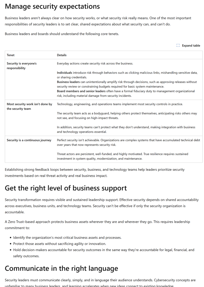 MarkSimos's tweet photo. Trying to communicate security &amp; risk better with business colleagues?
 
Microsoft published tips, learnings, and best practices as part of the new Security Adoption Framework (SAF) guidance. (no ads, no registration)

https://t.co/20B9XLnC9a https://t.co/e91XgRkuIa