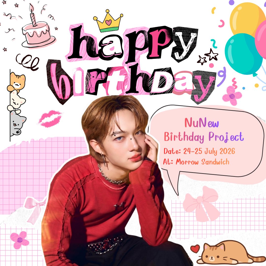 pu4289_'s tweet photo. ⸜(｡˃ ᵕ ˂ )⸝🎂⋆✴︎˚｡⋆เชียงใหม่เรียกแล้ว~ 
ใครคิดถึงน้องนุนิว มาปักหมุดเจอกัน มาฉลองวันเกิด ส่งพลังใจ และเก็บภาพน่ารักไปด้วยกัน (มีgiveawaysด้วยนะ🥰)

See you in CNX ⋆✴︎˚｡⋆ 🎂 ༘⋆

📍Morrow Sandwich
🗓️ 24–26 July
🕗 8:00–18:00

#NuNew #NuNewBirthday  #MorrowSandwich https://t.co/Hh0ZyN2Z19