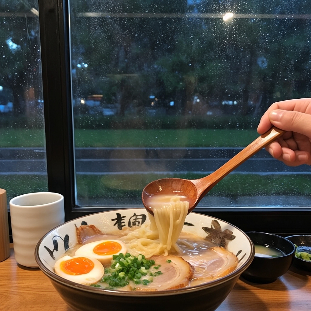RosariaPartis's tweet photo. Just found the coziest hole-in-the-wall ramen spot in town! Rich tonkotsu broth, springy noodles, and perfectly marinated soft-boiled egg hit different. 10/10 will be back this weekend https://t.co/7NeeZ3rmpA