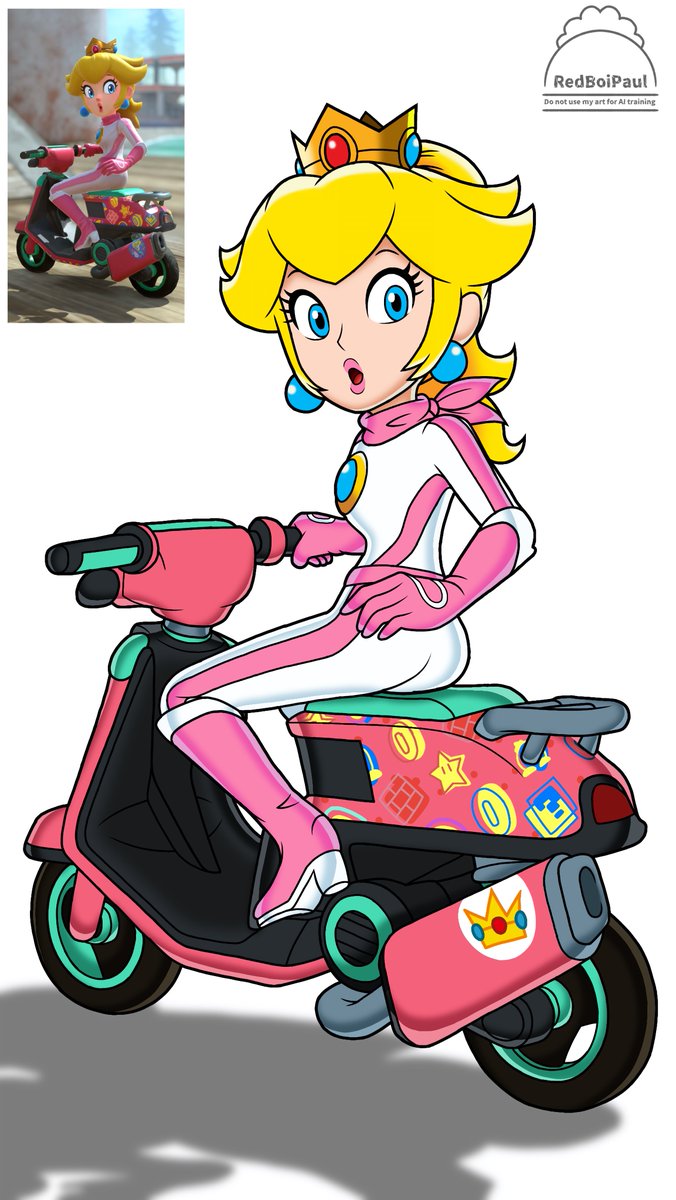 RedBoiPaul's tweet photo. Peach w/ Cute Scoot 🏁🛵

#MarioKart
#Peach
#PrincessPeach
#マリオカートワールド https://t.co/onWCfeDTik
