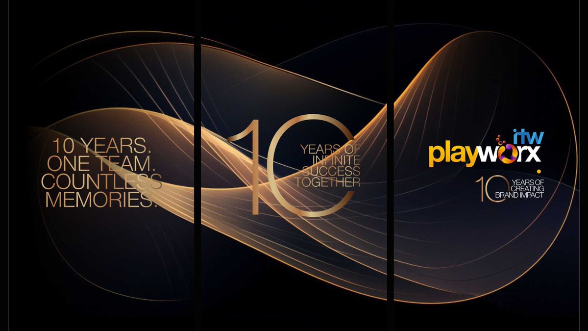 ITWPlayworx's tweet photo. A decade. A thousand ideas. One purpose.

Here's to 10 years of creating brand impact—and to the next chapter.

#Playworx10 #10YearsOfPlayworx #CreatingBrandImpact #CreatingExperiences #ITWPlayworx https://t.co/Lfus5PSn0g