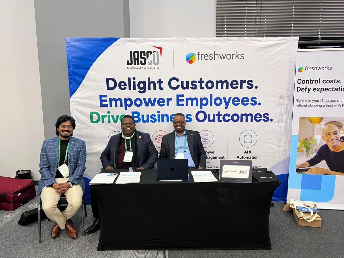 jasco_comms's tweet photo. 🚀 Jasco was proud to participate as aSilver Partner with Freshworks at the 36th BFSI Innovation &amp; Technology Summit South Africa 🇿🇦.
Thank you to the organizers, partners, customers, and everyone who visited our booth!
#BFSI #DigitalTransformation #Freshworks #JascoTechnologies https://t.co/2pmuoiO6Xs