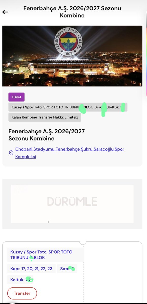 aydemweb's tweet photo. 21/07/2026 Fenerbahçe Gornik Zabrze macina 2 adet sportoto tribunu
Not tektek degil cift devir yapilacaktir.

#bilet #biletdevir #biletdevret #kombine #kombinedevir #kombinedevret #biletarıyorum #kombinem #fenerbahçe #fenerinmacivar #fenerbahcebilet https://t.co/k3gY14xz63