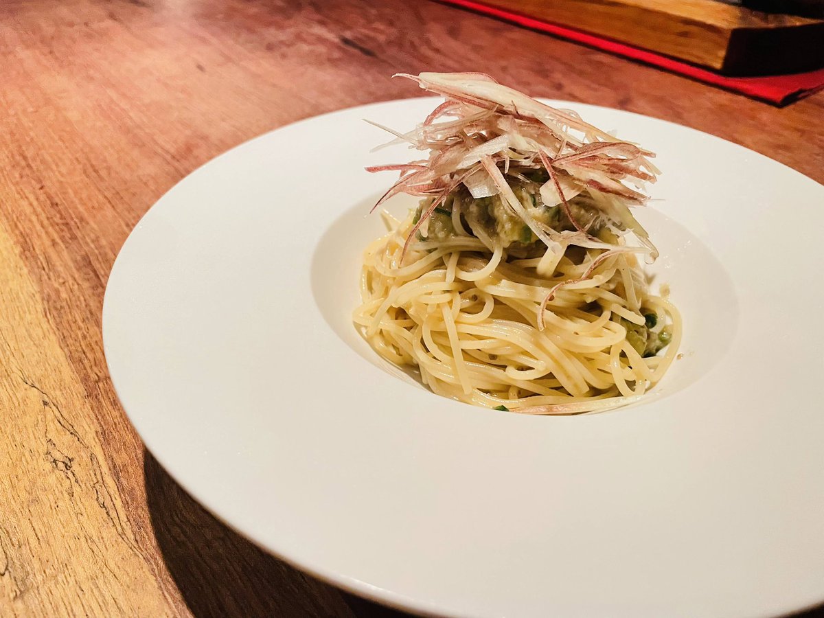 bar_cantina's tweet photo. 今週はナスと茗荷の冷製パスタ、ガーリックシュリンプ、クレームダンジュ、コーヒートニックありますよ！ https://t.co/RHy8gvoQPN