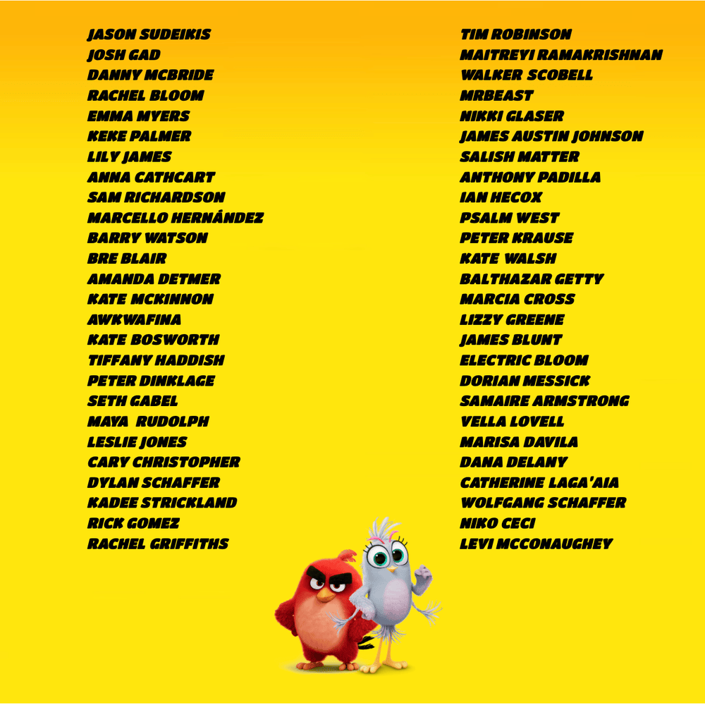 ABReddit's tweet photo. The song list and VA list for Angry Birds Movie 3 has been released (via https://t.co/N4lzyvBbYs) https://t.co/RHjoaVOGgv