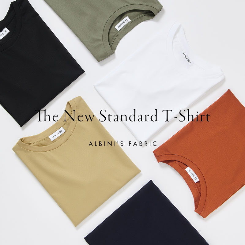 estnation's tweet photo. 【The New Standard T-Shirt】7月は「Tシャツ更新」のタイミング。今の気分にふさわしい、新しいスタンダードを。https://t.co/wNT7bezDy5 #estnation https://t.co/h9qfy4QGhg