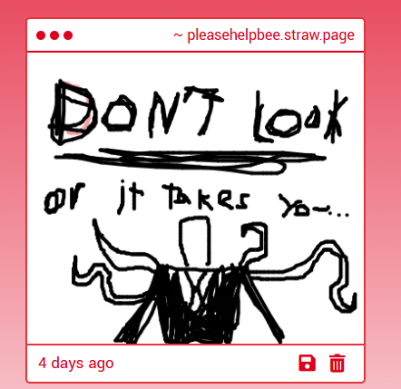 PleaseHelpBee's tweet photo. why is slenderman sending me gimmicks https://t.co/RQpa2awQ7A