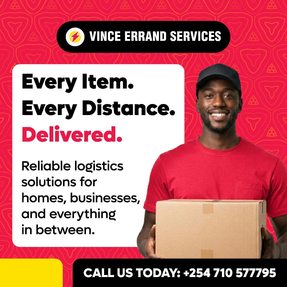 VinceErrands's tweet photo. 🌍 BIG OR SMALL, WE MOVE IT ALL.

From important documents and business parcels to shopping requests and personal errands, Vince Errands is always ready to deliver.

📦 Deliveries | 📱 Gadget Sourcing | 🛒 Shopping Runs | 🎁 Gift Deliveries

📞 +254 710 577795
#VEEA_AlwaysDelivers