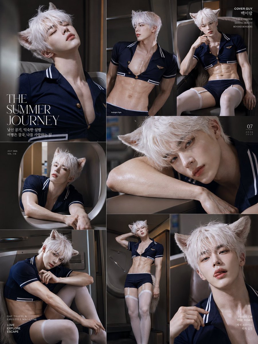 aacceell_'s tweet photo. Midnight Flight 2026년 7월호 (fake)

메인 모델 : 백이랑

“THE SUMMER JOURNEY”

#AI #AIart #AImale #AIイケメン
#게이 #gay #ゲイ #male 

* All images are AI-generated and do not depict real people https://t.co/rY7WGJTxzp