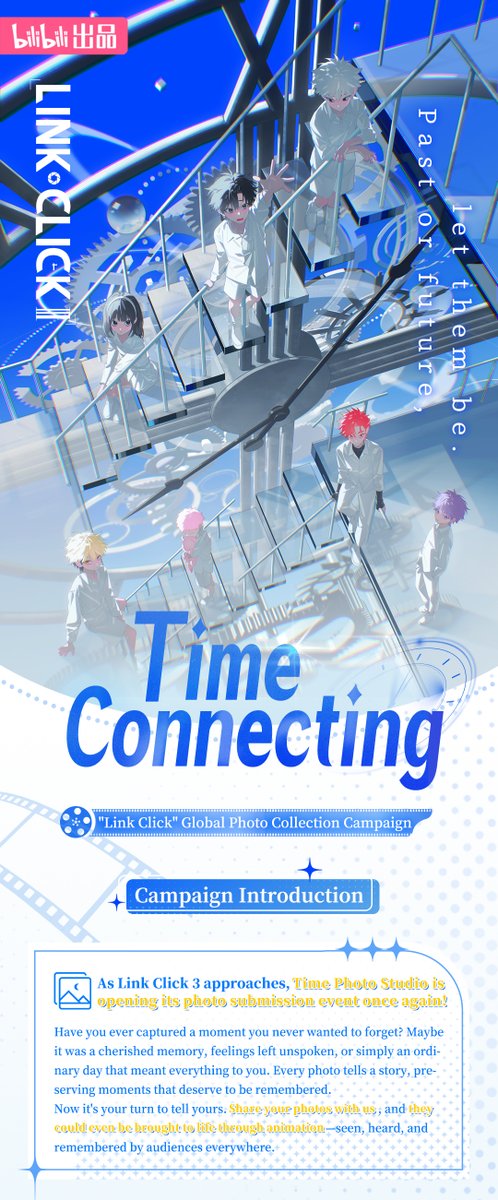 madeby_bilibili's tweet photo. 📢⏳Time Connecting!!
"Link Click" Global Photo Collection Campaign is coming
【How to Submit】
Post content that complies with the submission guidelines using the hashtags #LinkClick and #PhotoMemory, and tag the official Link Click account. Your post will then be considered a successful submission.
👇 Click the image below to see the detailed participation instructions!