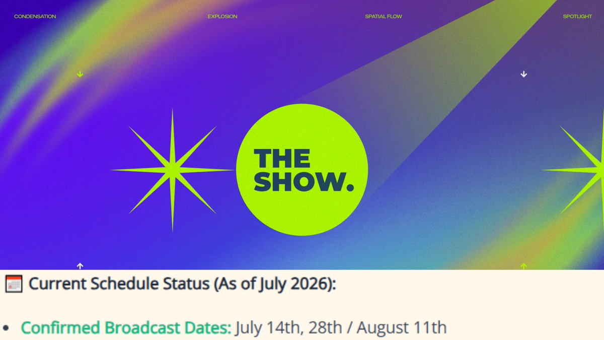 KshowAnalysis1's tweet photo. 🔔 「NOTICE」

《THE SHOW.》 will not be airing today, Tuesday, July 21, 2026.

The show will return on the following dates:

• July 28, 2026
• August 11, 2026

We will keep you updated with any further information. Thank you for your understanding 💙