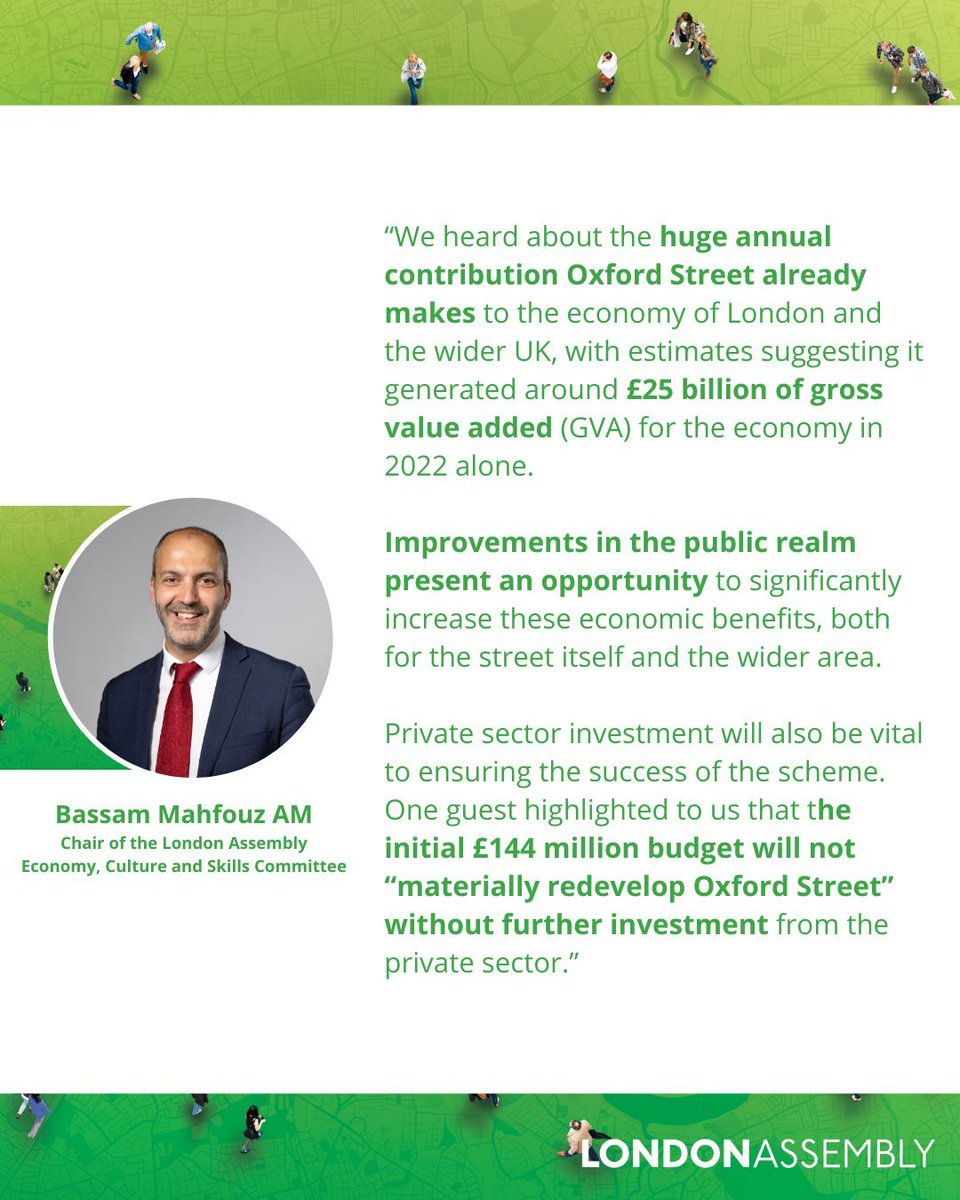 LondonAssembly's tweet photo. #AssemblyEconomy has written to the Mayor to highlight key findings and suggestions for ensuring the Oxford Steet pedestrianisation positively affects businesses in the area: https://t.co/vNIXPcDAEd https://t.co/h0Z7IVz0ZA