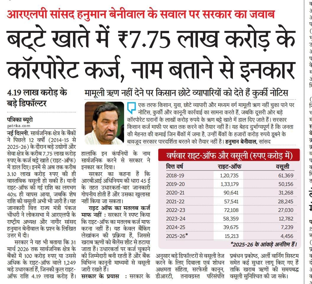 hanumanbeniwal's tweet photo. #NewsUpdate #RLP #MPNgaur #ParliamentSession
@RLPINDIAorg @rpbreakingnews https://t.co/u6qi20VtRn