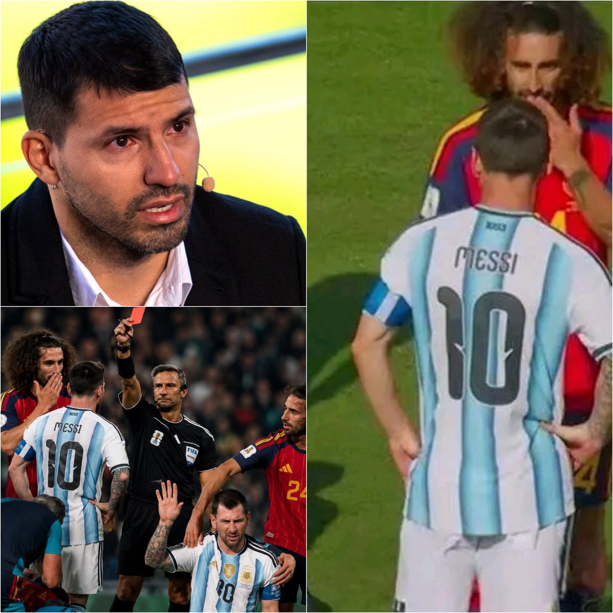 NNeuerofficial's tweet photo. 🚨🔥 AGÜERO SLAMS THE REFEREE AFTER THE WORLD CUP FINAL!

Sergio Agüero has strongly criticized referee Slavko Vinčić following the incident involving Marc Cucurella and Lionel Messi. 🇦🇷😳

🗣️ Agüero: "I don't understand the rule anymore. Does it change depending on the player?

We've been told that if a player covers his mouth while speaking during a confrontation, officials are expected to take notice. So what happened with Cucurella?

Messi immediately pointed it out, but Slavko Vinčić simply waved it off as if nothing had happened.

Where is the consistency? If the rules apply to everyone, then they should apply to Cucurella as well. You can't have one standard for one player and another standard for someone else.

In a World Cup final, decisions like this will always be questioned. When something so obvious is ignored, it's only natural that fans start asking why."

🤔 Do you think Marc Cucurella should have been sent off after this incident with Lionel Messi?

💬 Share your thoughts in the comments!

#LionelMessi #SergioAguero #Cucurella #WorldCup #Football