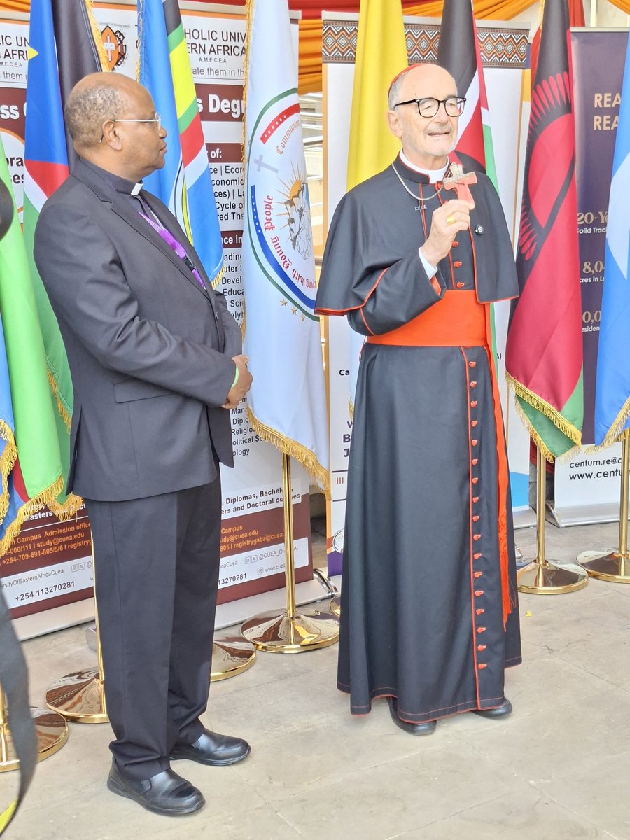 adnyeri's tweet photo. Our Archbishop Anthony Muheria accompanying H.E. Michael Cardinal Czerny during the interview on the sidelines of the 21st AMECEA Plenary Assembly https://t.co/ie8zFjxxn7