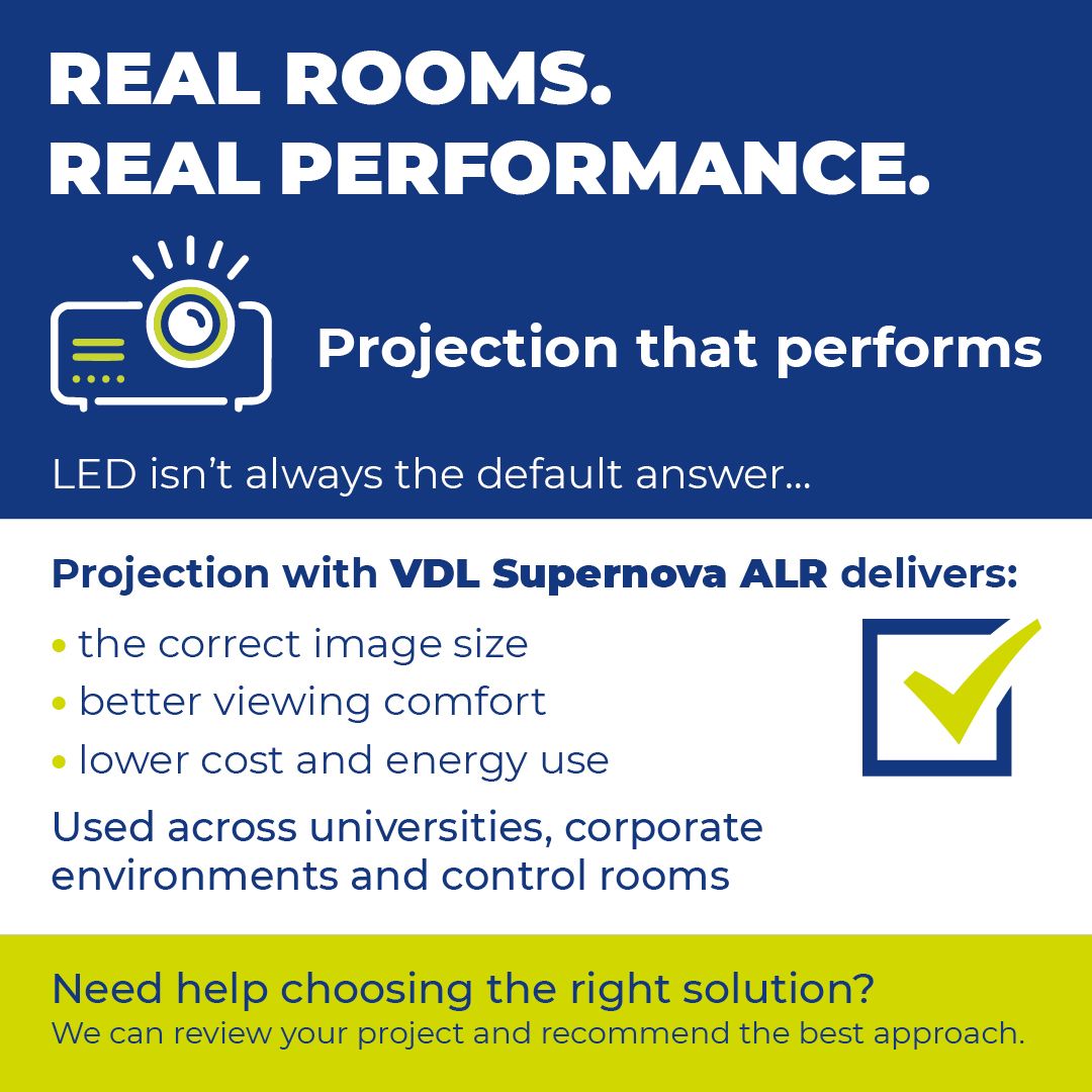 Visual_Displays's tweet photo. A better display solution for real rooms...
VDL Supernova delivers large-format projection with true optical ambient light rejection, designed specifically for real-world environments. Before you default to LED, explore what VDL Supernova can offer…
https://t.co/3zdU9Zczca https://t.co/x9ABcE10dD