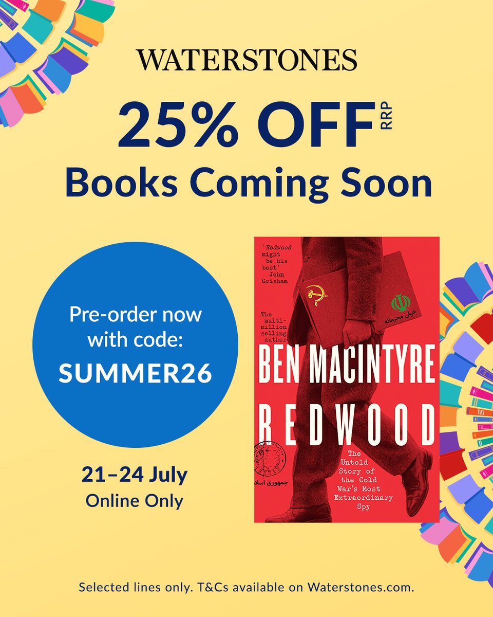 BenMacintyre1's tweet photo. For a limited time, my brand new book, REDWOOD, is 25% off at Waterstones. Pre-order your discounted copy now: https://t.co/t1xz5AoDFM https://t.co/7DRSdj32Yh