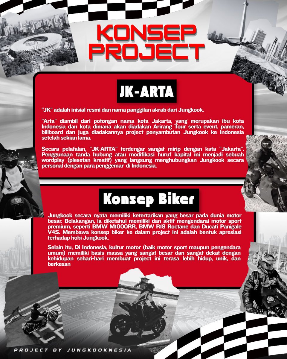 Jungkooknesia's tweet photo. [PROJECT JK-ARTA] 🏁🔥

Fundraising is officially OPEN!
Calling all Indonesian ARMYs & Jungkook biased!

In order to welcome our special project JK-ARTA, Jungkooknesia wants to invite all of you to be a part of this memorable project to welcoming Jungkook! 🇮🇩✨

Form Fundraising : https://t.co/PGvjWa7w5m

No matter how big or small your contribution is, it really means a lot untuk kesuksesan project ini. Let’s show our big love and warm support for Jungkook from Indonesia! 💜

⚠️ Disclaimer: 
Fundraising digalang dan dikelola 100% secara mandiri oleh Jungkooknesia. Project ini murni bersifat independen; tidak ada pihak luar mana pun yang meminta, menerima, atau memungut aliran dana sepeser pun. Seluruh kontribusi publik dialokasikan penuh untuk kesuksesan project JK-ARTA 2026. 

🏁 Riding:
Aktivitas Riding dilaksanakan sepenuhnya oleh tim profesional. Tidak melibatkan partisipasi massa (fans) di jalan raya demi mematuhi protokol keselamatan dan regulasi lalu lintas setempat.

Pendapatan Fundraising akan diperbarui secara berkala sebagai bentuk transparansi kami. Terima kasih atas solidaritas luar biasa dari teman-teman semua! 💜✨

#JK_ARTA #Jungkooknesia #Jungkook