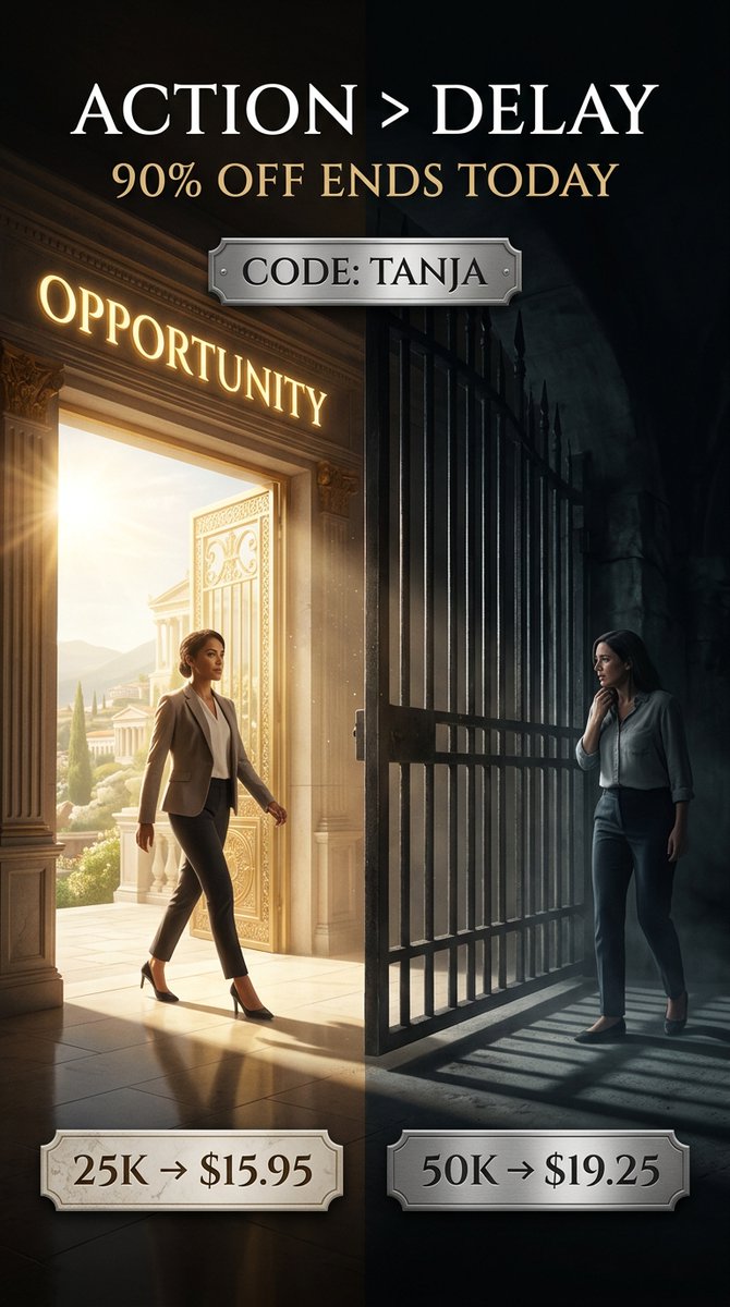 futuresedgepro's tweet photo. ⚡ Action Beats Regret

A year from now...

You'll remember the opportunities you took.

Not the ones you watched pass by.

🚀 Today is the final day.
🎯 Make your move.

🎯 Bulenox 90% off
🎈 25K → $15.95
🎈 50K → $19.25

🔗 https://t.co/sEtr8oXaBe
💕 Code : Tanja

#TANJA #Bulenox #FuturesTrading #MyFundedFutures #Apex #TopStep #Tradeify #Takeprofittrader #TPT #TraderMindset #es #nq #DayTrading #Lucidtrading #Success #LastChance