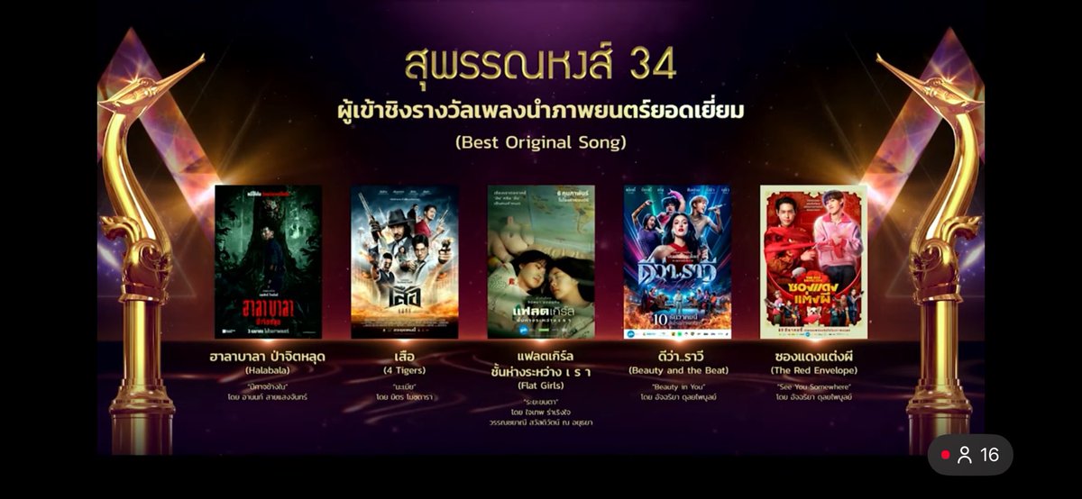 kkhunlu's tweet photo. see you somewhere เข้าชิงรางวัลเพลงนำภาพยนตร์ยอดเยี่ยม

เยี่ยม
#สุพรรณหงส์ครั้งที่34
#ซองแดงแต่งผี https://t.co/UsU9wQBzXq