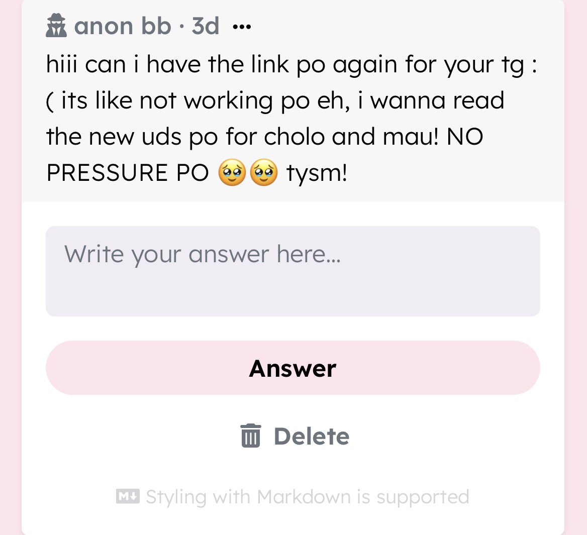 loridaydreams's tweet photo. here!! :)) https://t.co/NQ0xh0vCnA

for fresh tg links, kindly check my bio on @loridydrms :> https://t.co/YPxGlqLIFp