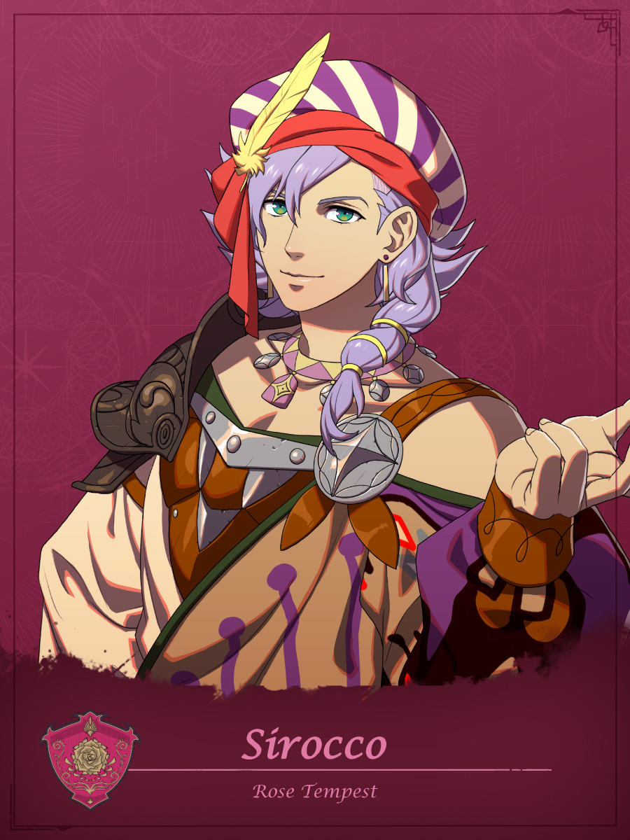 SerenesForest's tweet photo. Sirocco (VA: Katsuyuki Miura)
An mysterious bard who appears during Leda's path of vengeance.
Calls himself the "Whimsical Wind". He's flirtatious, hitting on every beautiful woman he sees, but also has keen perception and is well-educated.
Likes: Goddess Karla, all women, poetry https://t.co/XWm92zQ2u9