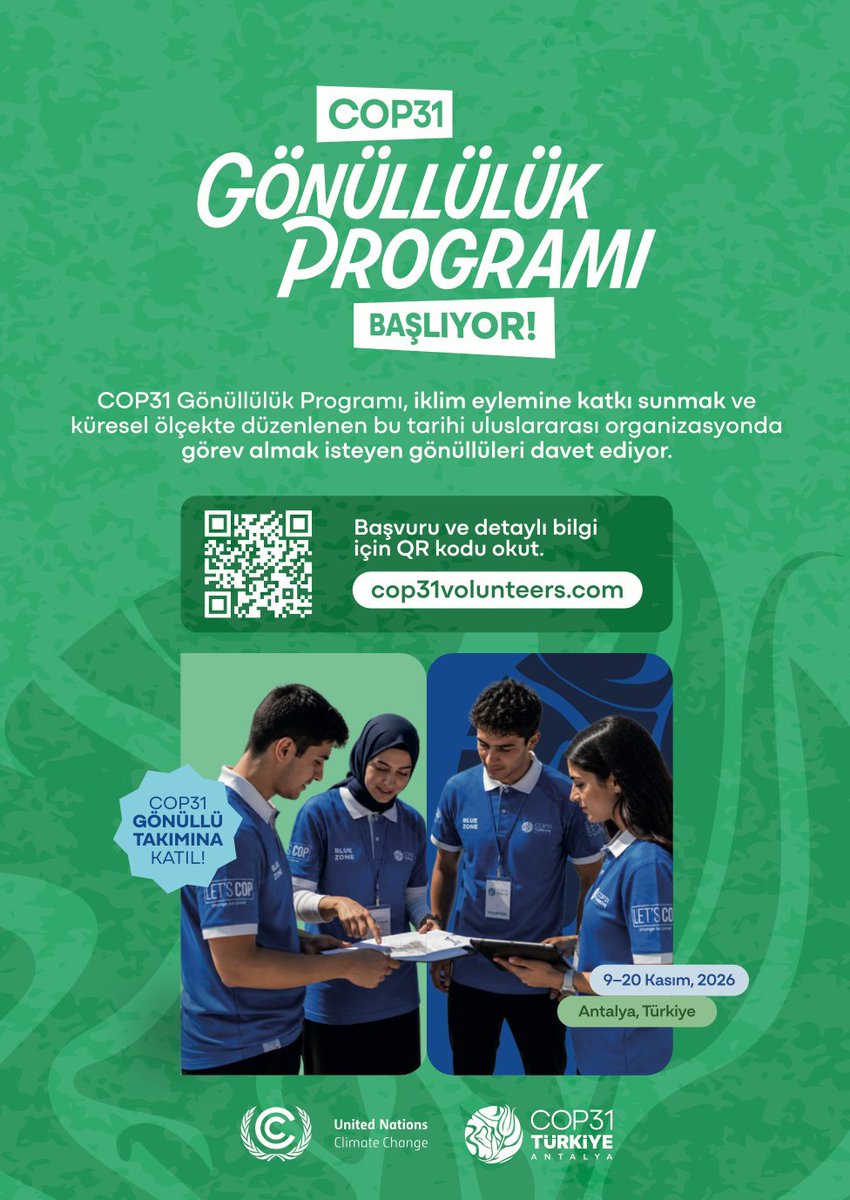 KDogumevi's tweet photo. Çevre, Şehircilik ve İklim Değişikliği İl Müdürlüğünün
COP31 Gönüllülük Programına katılarak İklim eylemine katkı sunmak ve organizasyonda görev almak isteyen gönüllüler: program detaylarına
https://t.co/EhpZfDuRGb adresinden ulaşılabilirsiniz.
#COP31 KonyaDoğumevi https://t.co/WiAZFQzUuM
