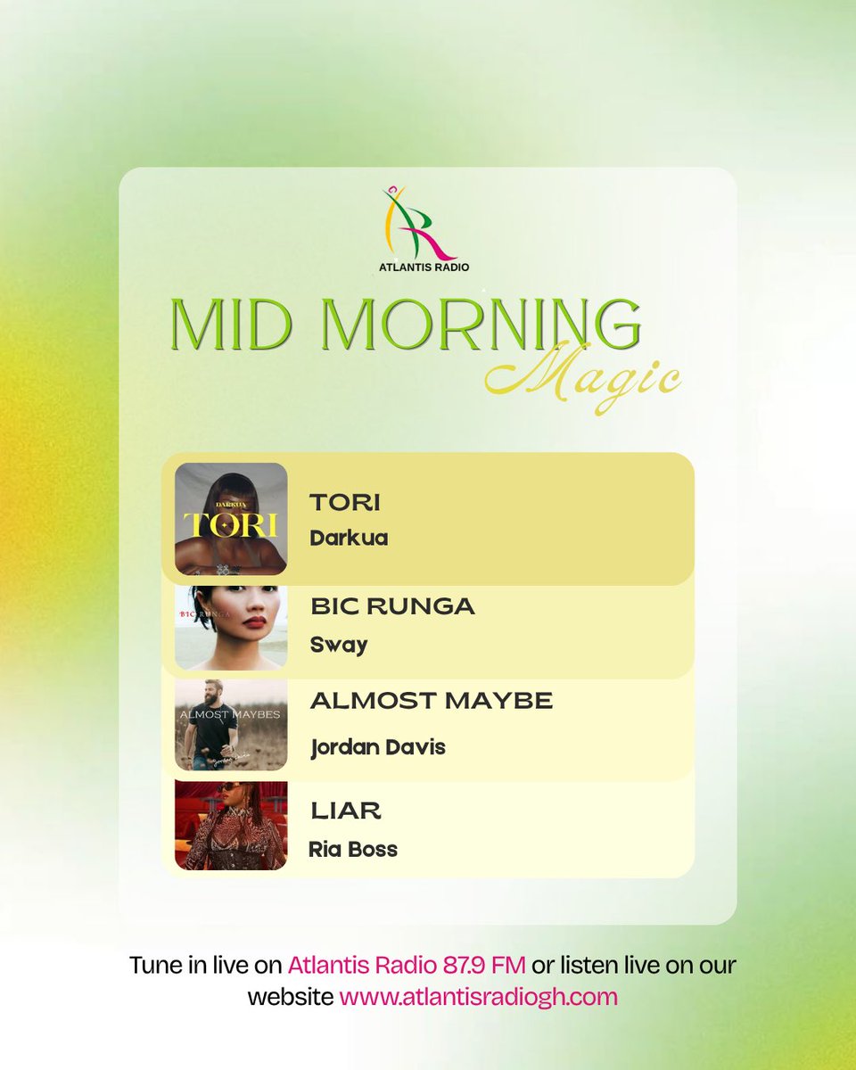 ATLANTISFM879's tweet photo. Great mornings deserve great music. Tune in for smooth classics and feel-good vibes.
Listen live: https://t.co/dO8w3HOuph
Atlantis Radio 87.9 FM
#MidMorningMagic #AtlantisVibes #SmoothSounds https://t.co/EsNRPL7JcM