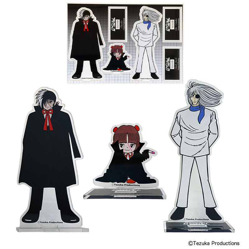 TEZUKA_goods's tweet photo. ＠ FaveLab より、ブラック・ジャックのアパレルやグッズが予約販売中✨ 
ブラック・ジャック、ピノコ、キリコにヒョウタンツギまで！レトロでかわいいTシャツがラインナップ😚
3人セットのアクリルスタンドは思わず並べたくなっちゃう❣️
購入特典も👀詳しくは→https://t.co/Qx53ITxDcC https://t.co/WJ9nBkgg3t