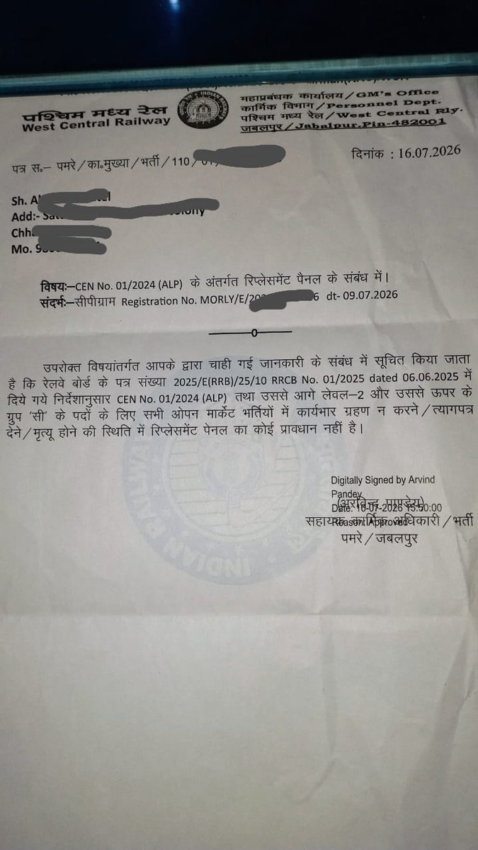 Rishi_max95's tweet photo. @AshwiniVaishnaw @AshwiniVaishnaw Sir, rules of the game can't be changed midway! A 2025 policy is being arbitrarily applied retrospectively to CEN 01/2024 ALP recruitment. Please reinstate the Replacement Panel for thousands of over-aged candidates!
Please Take action https://t.co/Vlg0H4RoaQ