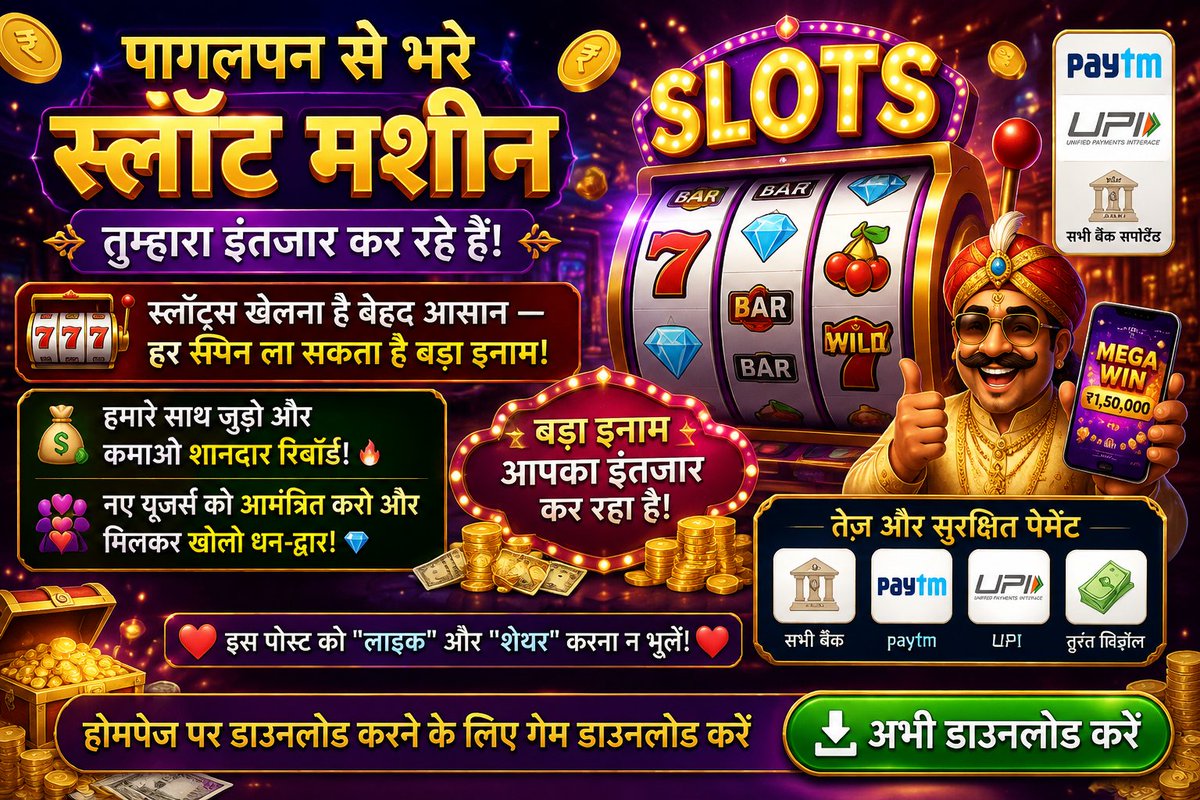 TeenPatii's tweet photo. 🎰 पागलपन से भरे स्लॉट मशीन तुम्हारा इंतजार कर रहे हैं!
स्लॉट्स खेलना है बेहद आसान — हर स्पिन ला सकता है बड़ा इनाम!

💰 हमारे साथ जुड़ो और कमाओ शानदार रिवॉर्ड! 🔥

💖 नए यूज़र्स को आमंत्रित करो और मिलकर खोलो धन-द्वार! 💎

Download: https://t.co/nPETpD5eyg
https://t.co/z0axm3isZY https://t.co/ODlpi8VuIc