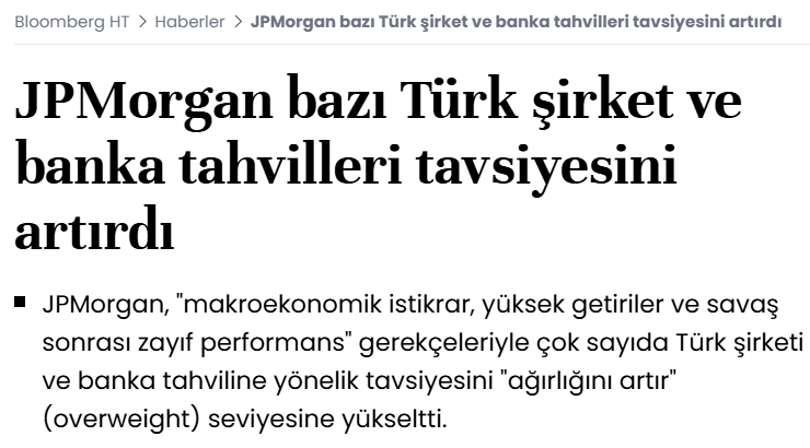 serkan_saka_'s tweet photo. Bankaların Tier 2 ve sürekli (perpetual) tahvilleri için tavsiye “ağırlığını artır” seviyesine yükseltildi.

Çimko ve Limak Çimento tahvilleri, çimento şirketlerinin ilk çeyrekte olumsuz hava koşullarından kaynaklanan hacim kayıplarını telafi etmeye başlaması nedeniyle “ağırlığını artır” seviyesine yükseltildi.

Ülker tahvilleri, son dönemde zayıf performans göstermesine rağmen Türkiye’nin en yüksek kaliteli kredi profillerinden biri olarak görülmesi nedeniyle “ağırlığını artır” seviyesine yükseltildi.

Arçelik ve Şişecam tahvilleri ise ihracatçı şirketlerde marj baskısı gerekçesiyle “endeks altı getiri” (underperform) seviyesine düşürüldü. Ford Otosan için “nötr” tavsiye korundu.

Anadolu Efes ve Coca-Cola İçecek tahvilleri için de “nötr” tavsiyesi sürdürüldü.

Kaynak:Bloomberght