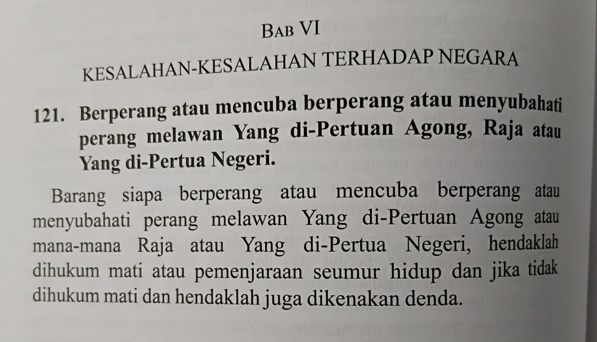 adzakael's tweet photo. @guttapercha80 Creating micronation in Malaysia could be regarded as declaring war to the State Authority and the King,which carries death penalty or life imprisonment and fines https://t.co/EZVagIacjf