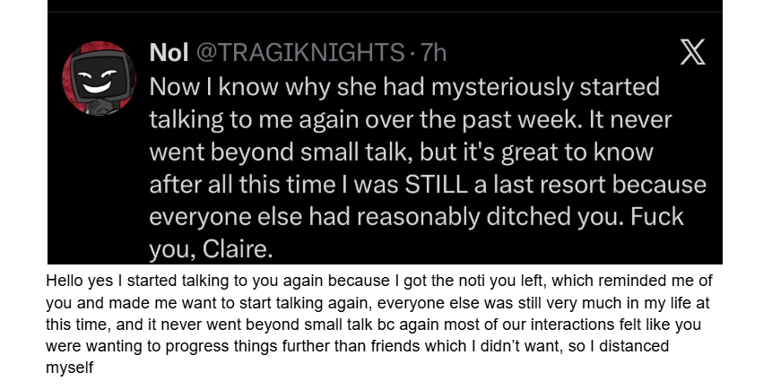 TRAGIKNIGHTS's tweet photo. 12) "Which reminded me of you" so you're just admitting to forgetting about me entirely. That's great. Thanks for proving my point. I fail to understand why you even bothered to try and keep me around if I was easily this forgettable. https://t.co/vrSehT3O8z